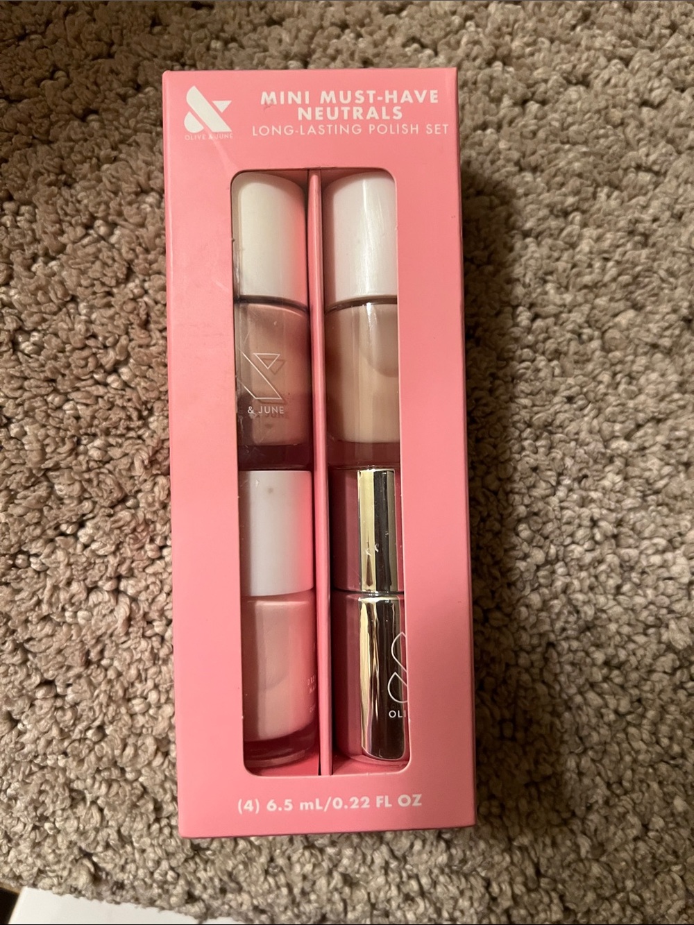 Olive&June-Mini Must-Have Neutrals Long-Lasting Polish Set - Neutral Pink & Nude